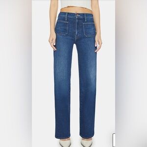 NWT! MOTHER The Lil Rambler Patch Pocket High Waist Straight Leg Jeans size 31P